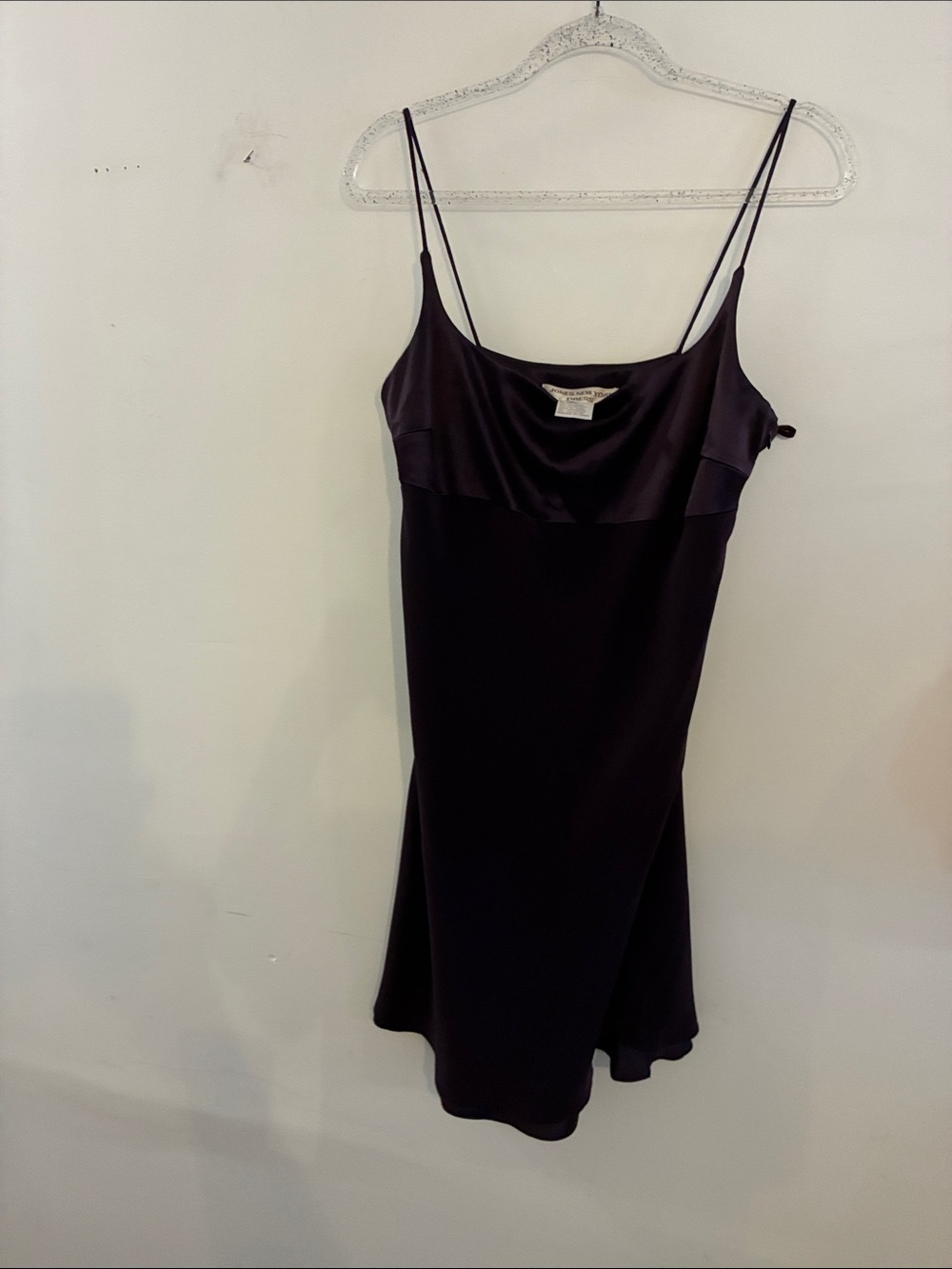 VTG Retro Silk Slip Dress Plum Elegant Lined Flared bottom Side Zip 14 Excellent